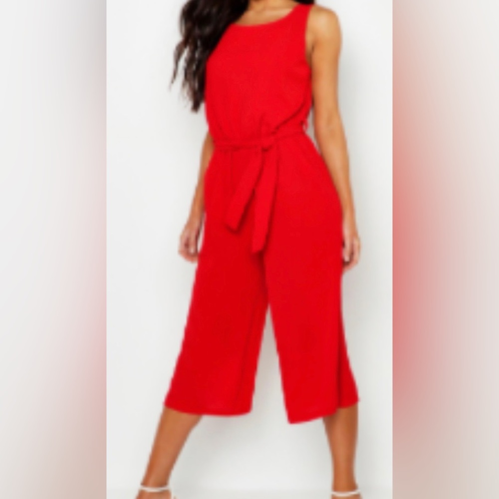 Red culotte jumpsuit/romper. Size small